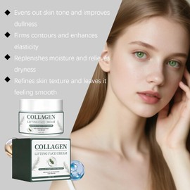 Crema facial levantadora de colágeno (2PCS) Crema reafirmante para la piel para la cara, crema hidratante antienvejecimiento para todo tipo de pieles