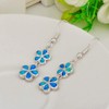 CiNily Flower Dangle Drop Earrings Blue Opal Earrings for Women