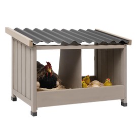 ketive Chicken Nesting Box, Wall-Mounted Wooden Chicken Coop Accessories with PVC Roofing, 3 Compartments for Hens & Ducks Outdoor or Indoor Use (2 Compartments)