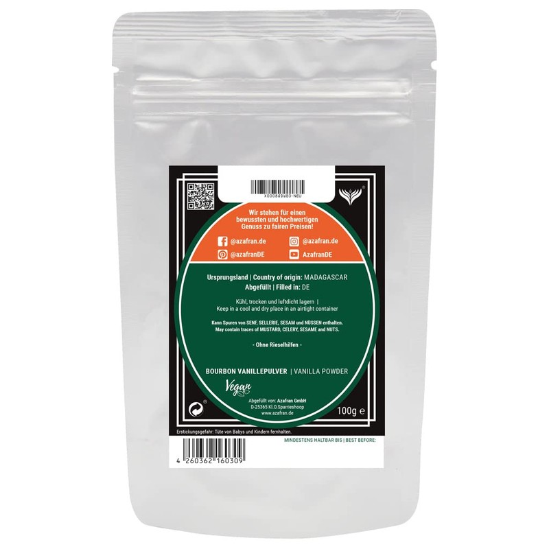 Azafran Bourbon Vanilla - Vanilla Powder 100g