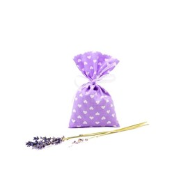 Lavender Bag Hand Sewn in Germany with 15 g Lavender Flowers from Provence 9 x 15 cm (1, Purple with Heart, 9 x 15 cm)