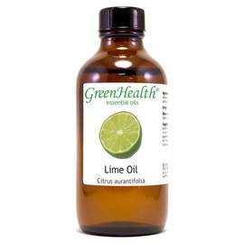 GreenHealth Lime - 4 fl oz (118 ml) Glass Bottle with Cap - 100% Pure Essential Oil
