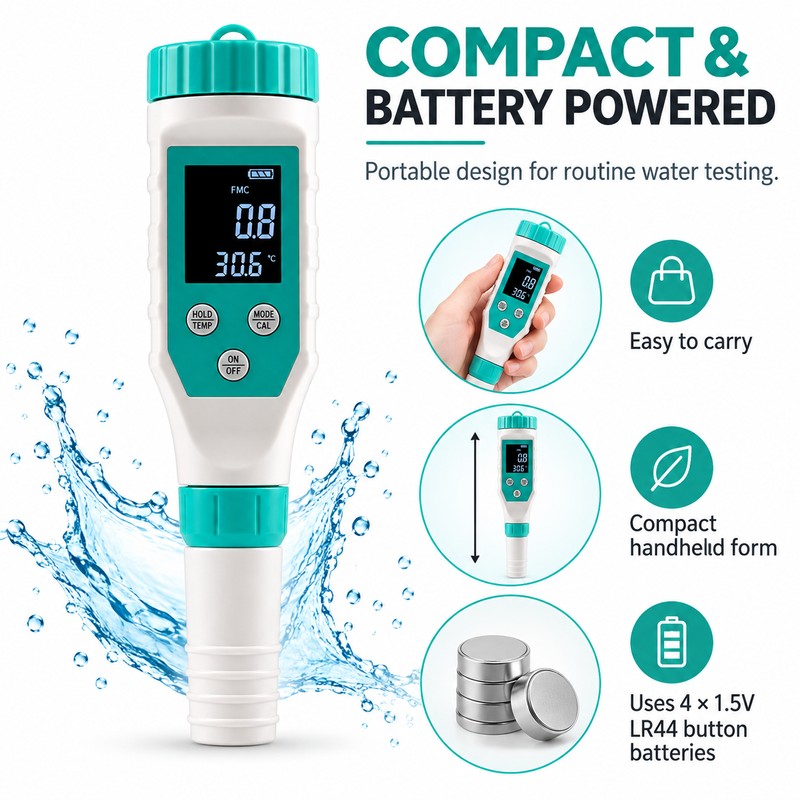 7-in-1 Digital Pool Water Tester – Professional pH, Chlorine, ORP,
