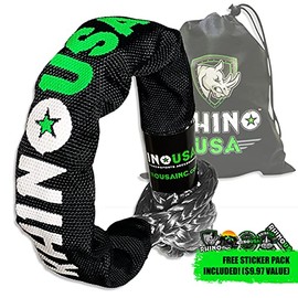 Rhino USA Synthetic Soft Shackle Rope (1-Pack Gray) - 1/2 Inch x 22 Inch (46,250lb Guaranteed Max Break Strength) Recovery Offroad Tow Shackles for UTV, ATV, Trucks, 4x4 - Use with Rhino Tow Strap…