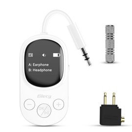 Giecy Bluetooth Transmitter and Receiver, 2-in-1 Bluetooth Adapter Supports to 2 AirPods/Headphones, Use with Any 3.5mm Aux Audio Jack on Airplanes, Gym, TVs, Car, Home, Boat
