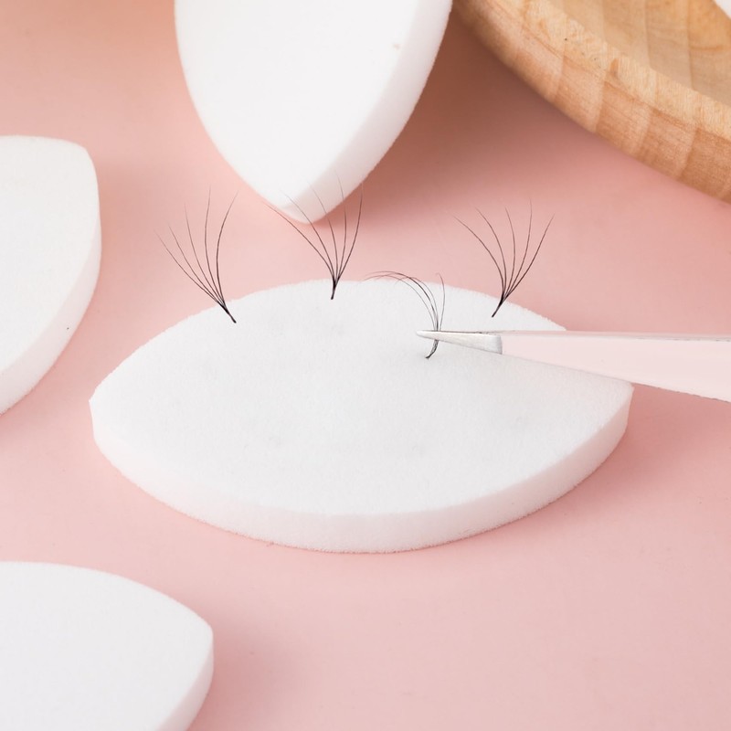 Isslly 10 Pcs White Lash Sponge for Practice, Eye Shaped