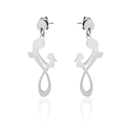 Aka Gioielli® - Mother and Daughter Earrings 925 Sterling Silver Rhodium-Plated Infinity Symbol Earrings Love Between Mother and Daughter, Sterling Silver
