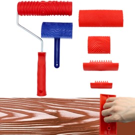 LUTQ 6Pcs Wood Grain Tool - Natural Woodgrain Maker for Decorative Painting Premium Wood Graining Tool Set Enhance Your DIY Projects with Wood Grain Patterns