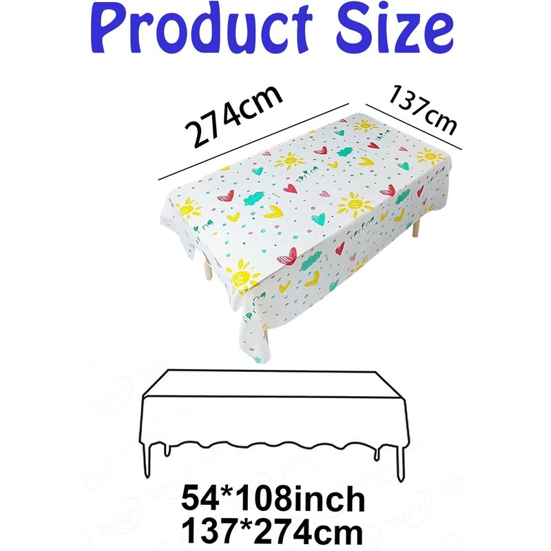 5 Pack Disposable Plastic Tablecloths,Premium Rectangle Table Cover for Yard