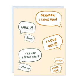 Grandfather Father's Day Card Birthday Card For Grandpa, Thank you Greeting Card for Parents (Grandpa, I Love You! What? Huh? ...)