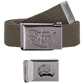 2Stoned Belt Buckle Matte Embossed with Bottle Opener in Olive Green for Women, Men and Children, Olive (Embossed Bo)