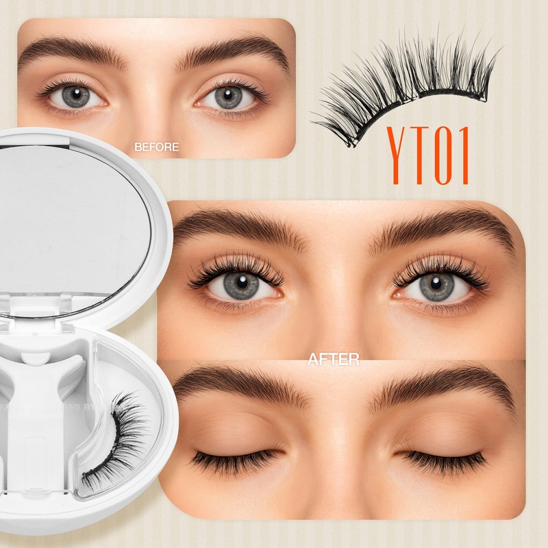 LASHVIEW Magnetic Eyelashes with Applicator,Reusable Soft Magnetic Eyelashes Natural Look,