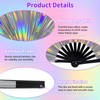 EOSAU Large Holographic Rave Fan Folding Hand Fans for Line