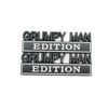 2pcs Metal Grumpy Man Edition Door Tailgate Bumper Emblem Bsdge