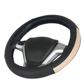SV505SB Steering Wheel Cover Black Beige for All Steering Wheel Types 37 cm - 39 cm