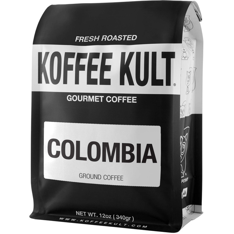Koffee Kult Colombian Medium Roast Coffee Ground Beans 100% Single