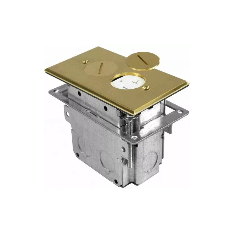 Orbit FLB-R1G-BR FLOOR BOX ROUND 1-G W/ DUPLEX RECEP(T.R.), ADJUST.BOX,BRA