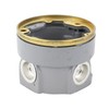 Hubbell B2519 Round Cast Floor Box, Deep, Fully Adjustable, Brass