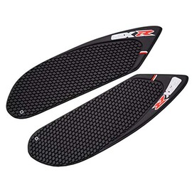 REVSOSTAR Motorcycle Tank Side Traction Pad, Anti Slip sticker ,Gas Tank Pad, Traction Side Fuel Knee Grip Decal for GSXR 600 750 ( 2006 2007) Black with Random Sticker