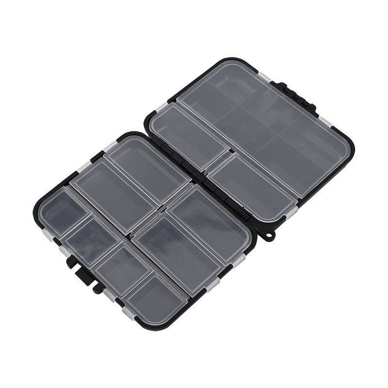Small Tackle Box, Black 26 Individual Compartments Portable Fishing Baits