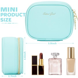 Mini Makeup Bag with Led Mirror, Small Travel Make up Bag 3 Light Modes Adjustable Brightness, for Women Organizer Cosmetic Bag, Portable Travel Train Toiletry Bag, for Pool Parties Work Touch-Ups