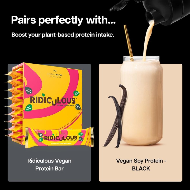 Protein Works | Vegan Soy Protein - Black Innovation, Premium