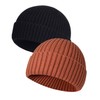 MAIAGO 2 Pack Fisherman Beanie, Wool Knit Cuff Short Watch