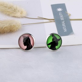 WSNANG Musical Theatre Lover Merchandise Witch Good and Bad Witch Charm Pendant Necklace Good Witch Bad Witch Gift (GoodBadWitchEarrings)