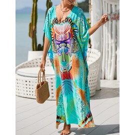 Kaftan Dresses For Women Petite Plus Size Caftan Swim Cover Up For Women Maxi Beach Dress