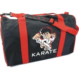 BAY Sports Bag Karate Kids Small Training Bag Black Red Training Bags Sports Bags with Lettering Print Martial Arts Budo Karate Bag Karate Bags
