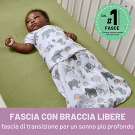 Ingenuity SwaddleMe, Fascia apribile Arms Free, taglia 3-6 mesi, 6-8 kg, confezione da 1, TOG 0,5 - Luna