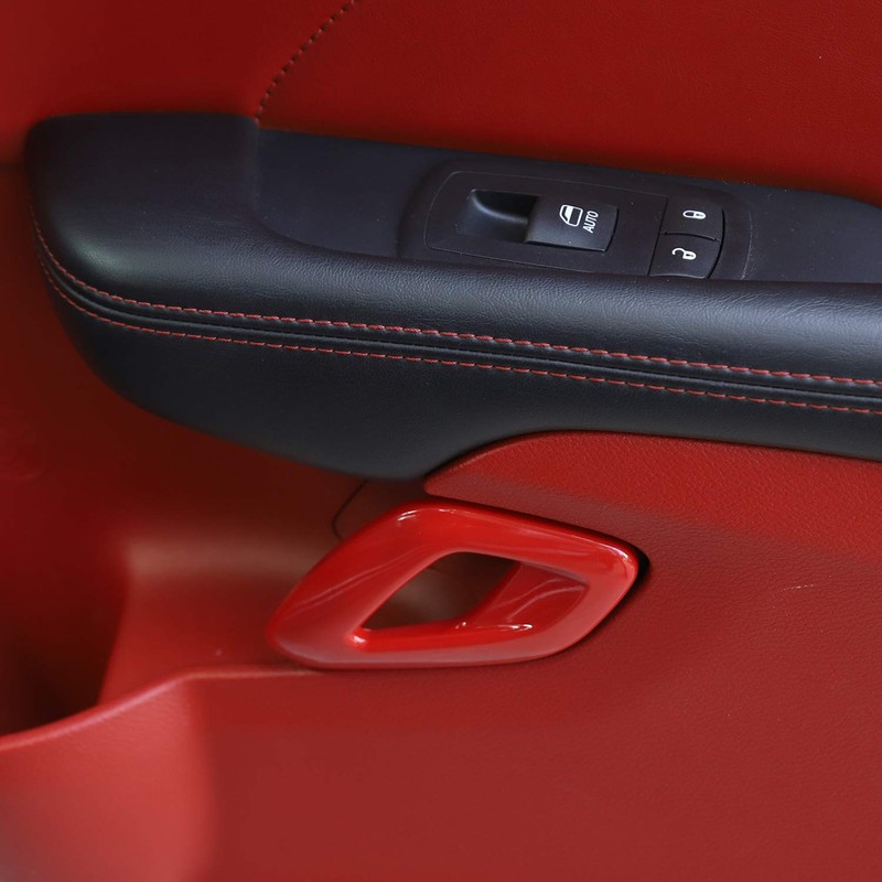 Voodonala Manija de Puerta Interior compatible with Dodge Challenger, Rojo