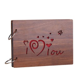 Sehaz Artworks I LOVE YOU Wooden Scrapbook Photo Album for memorable Gift on Boyfriend Girlfriend Husband Wife Spouse Birthdays, Valentines day, Anniversary, Monthsary Cute Gift for couples