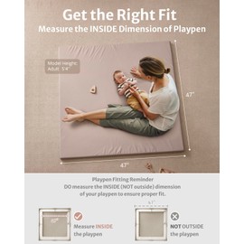 Blissful Diary Vegan Leather Baby Play Mat, 47x47 Thicken Foam Cushioned & Waterproof Playpen Mat for Infants and Toddlers, Stylish and Just Wipe-Clean Playmat for Baby Play on Floor, Taupe