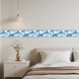 IVN Wallpaper Border Peel and Stick Decorative Wall Trim Self Adhesive Light Blue Texture Design Wallpaper for Bathroom Laundry Room Pool Area Mirror Frame Shelf Wall Edge 4x196 Inch
