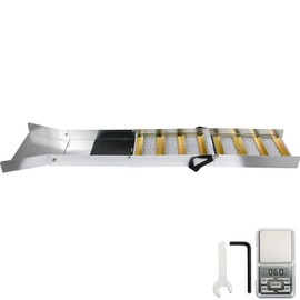 Happybuy Folding Aluminum Alloy Sluice Box, Compact 127 cm Gold Sluice, Lightweight Portable Gold Panning Equipment with Miner's Moss for River and Creek Prospecting