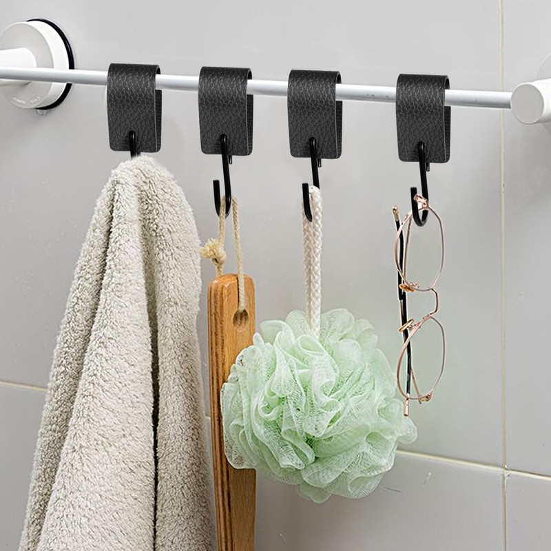 LECTNORE S Hooks, Pack Of 10 Hooks With Leather Loop