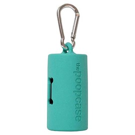 Metro Paws The Poopcase Dog Poop Bag Dispenser & Holder, Compostable Bag Holder With 20 Poop Bags for Leash, USA Made Plant-Based Dog Walk Accessory - Seafoam