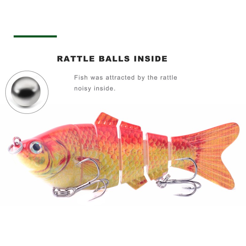 Fishing Lures for Bass Trout 6-segment Hard Body Lures with