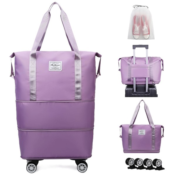 Rolling Duffle Bag with Wheels Expandable Foldable Travel Bag Carry