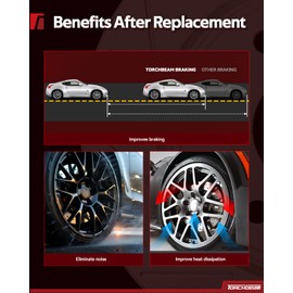 Torchbeam 31427+D1295 Front Drilled and Slotted Brake Rotor and Ceramic Brake Pad Set Kit for 2011-2016 S-portage, 2010-2015 Tucson, Brake Pads and Rotors Kit, 6pcs