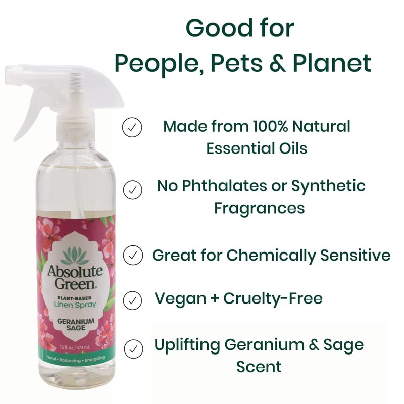 Absolute Green Linen and Fabric Spray, Fabric Freshener, Sheets, Towels,