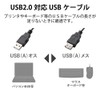 エレコム RoHS指令準拠&環境配慮パッケージ エコUSB延長ケーブル USB2.0 Aオス-Aメスタイプ 2m ブラック U2C-JE20BK