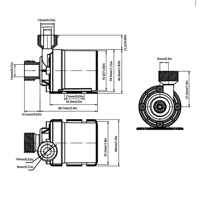 Submersible Water Pump IP68 Waterproof Low Noise Leak Free Threaded