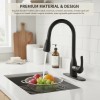 Bathroom Sink Faucet Matte Black High Arc Design Dual Handles