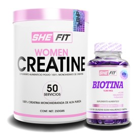 BHP NUTRITION- Women creatine, creatina monohidratada 100 pura, creatina para mujer (WOMEN CREATIN 250 GRS.  BIOTINA 100 CAPS)                        