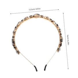 FRCOLOR 1pc Stylish Glass Rhinestone Hair Headband for Women Elegant Accessory Black Grey for Parties and Engagements Fine Workmanship