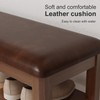 AQIMUELE Shoe Bench with Leather Cushion, 3 Tiers Shoe Storage