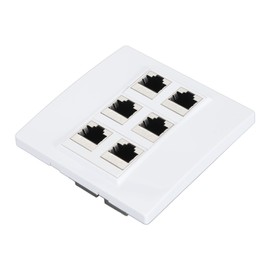 6 Port Ethernet Wall Plate, CAT6 Keystone Jack Wall Plate Female to Female, CAT5, CAT5E, CAT6, CAT6A Ethernet Network Connection Wall Plate for Work Home