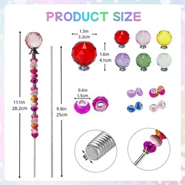 140Pcs DIY Fairy Wand Beaded Garden Stakes Kit Decorative Garden Stakes Beadable Items Fairy Garden Kit for Different Festivals Fairy Garden Accessories Outdoor(Section)